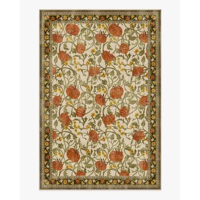 Enchanted Vines Cream Multicolour Flatwoven Rug - 185 x 275 cm - Rug + Cushioned Pad System