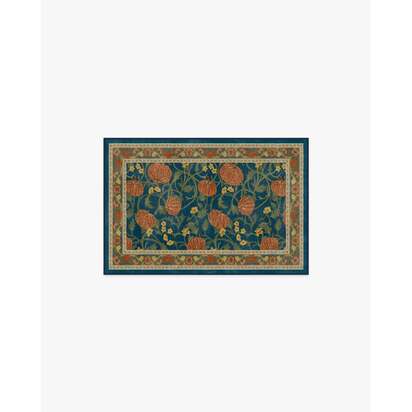 Enchanted Vines Navy Multicolour Flatwoven Rug - 60 x 90 cm - Rug + Cushioned Pad System