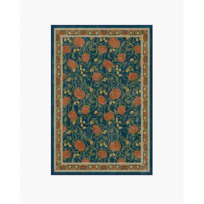 Enchanted Vines Navy Multicolour Flatwoven Rug - 120 x 185 cm - Rug + Cushioned Pad System