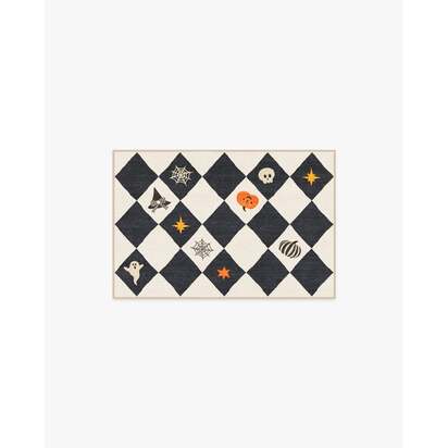 Halloween Harlequin Ivory & Charcoal Rug - 245 x 305 cm - All-In-One Rug