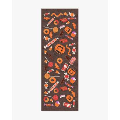 Halloween Treats Brown Multicolour Flatwoven Rug - 75 x 215 cm - Rug + Pad System