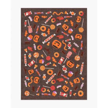 Halloween Treats Brown Multicolour Rug - 150 x 215 cm - All-In-One Rug