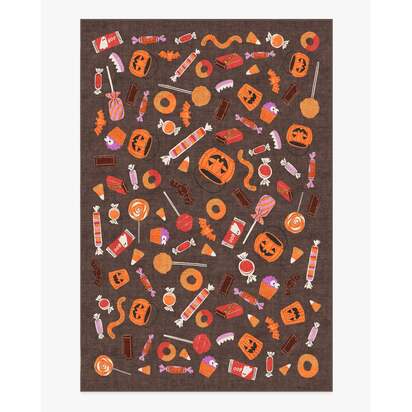 Halloween Treats Brown Multicolour Rug - 200 x 290 cm - All-In-One Rug