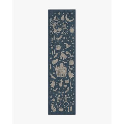 Moonlit Creatures Navy Flatwoven Rug - 75 x 305 cm - Rug + Pad System