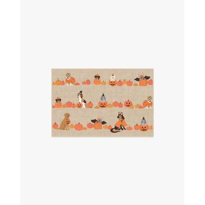 Puppy Patch Natural Multicolour Flatwoven Rug - 90 x 150 cm - Rug + Pad System