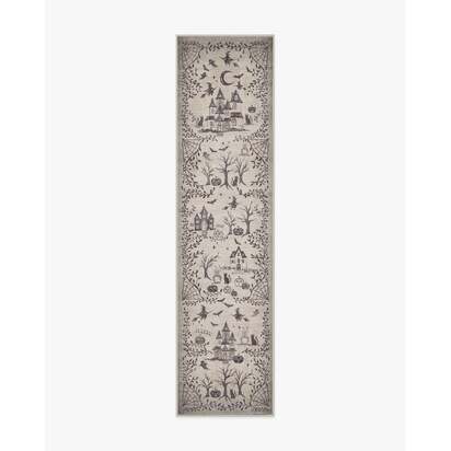Shadow Town Grey Flatwoven Rug - 75 x 305 cm - Rug + Pad System