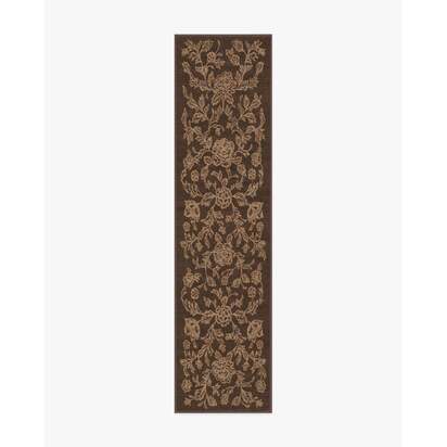 Zinnia Brown Flatwoven Rug - 75 x 305 cm - Rug + Pad System