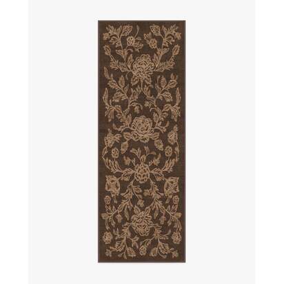 Zinnia Brown Flatwoven Rug - 75 x 215 cm - Rug + Cushioned Pad System