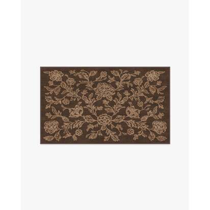 Zinnia Brown Flatwoven Rug - 90 x 150 cm - Rug + Cushioned Pad System