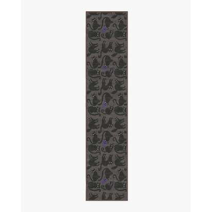 Whisker Mischief Charcoal Flatwoven Rug - 75 x 365 cm - Rug + Pad System