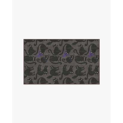 Whisker Mischief Charcoal Flatwoven Rug - 90 x 150 cm - Rug + Pad System