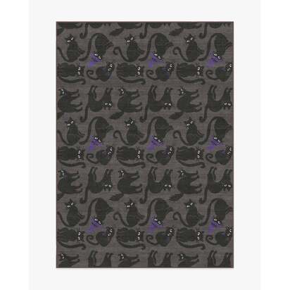 Whisker Mischief Charcoal Flatwoven Rug - 150 x 215 cm - Rug + Pad System