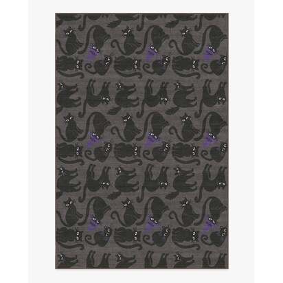 Whisker Mischief Charcoal Flatwoven Rug - 185 x 275 cm - Rug + Pad System