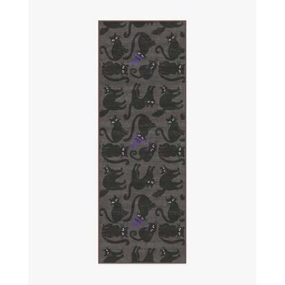 Whisker Mischief Charcoal Flatwoven Rug - 75 x 215 cm - Rug + Cushioned Pad System