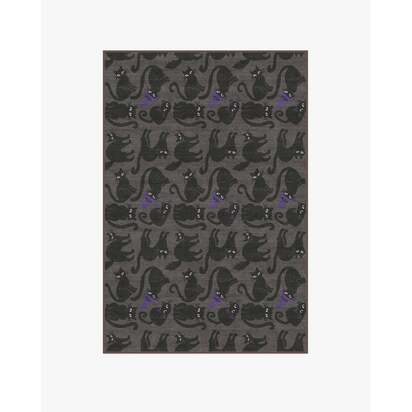 Whisker Mischief Charcoal Flatwoven Rug - 120 x 185 cm - Rug + Cushioned Pad System