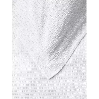 John Lewis Strada Pure Cotton Seersucker Bedding, White White | H200.00cm * W200.00cm