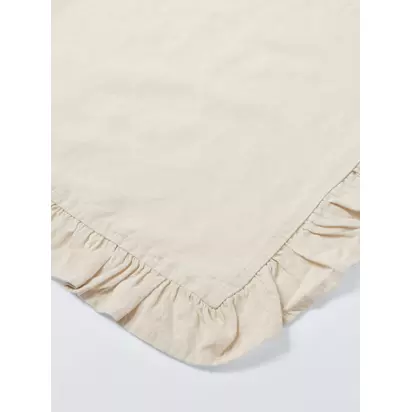 John Lewis Ruffle Linen Cotton Napkins, Set of 2, Natural Natural | H0.10 x W45 x D45cm