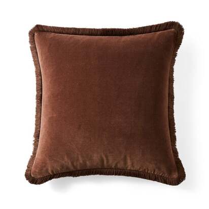Fringed Cotton Velvet Cushion