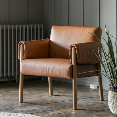 Langbury Armchair Brown Leather