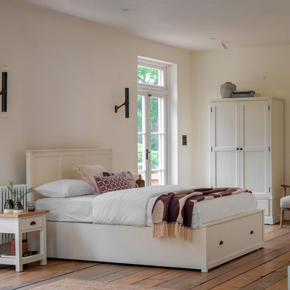 Windsor 5' 1 Drawer Storage Bed White  - Kingsize