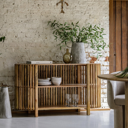 Linwick Slatted Console Table