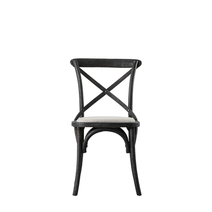Studio Cafe Chair Black Linen (2pk)