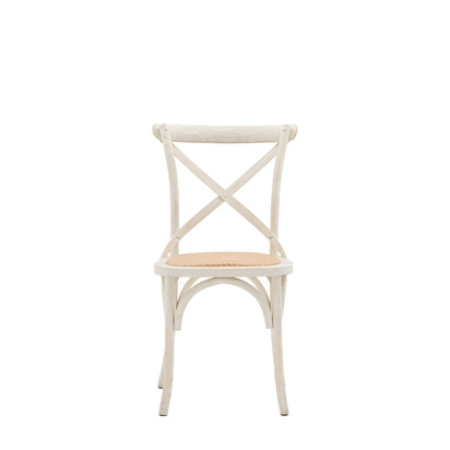 Cafe Chair White/Rattan (2pk)
