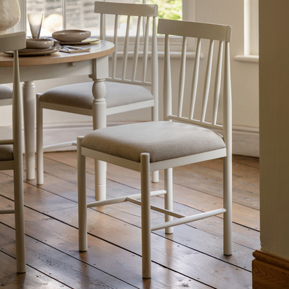 Windsor Uph Dining Chair White (2pk)
