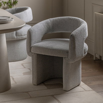 Kingscombe Dining Chair Grey Boucle