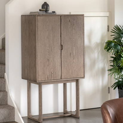 Alderwood Cocktail Cabinet Smoked