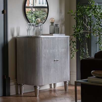 Cranview Drinks Cabinet Silver