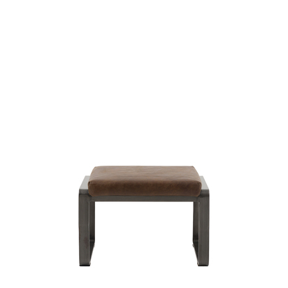 Brentstone Footstool Brown Leather