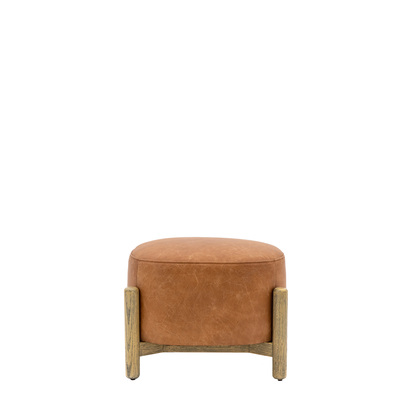 Ledhurst Footstool Vintage Brown Leather