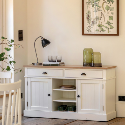 Windsor 2 Door/2 Drawer Sideboard White1400x450x800mm  - Large