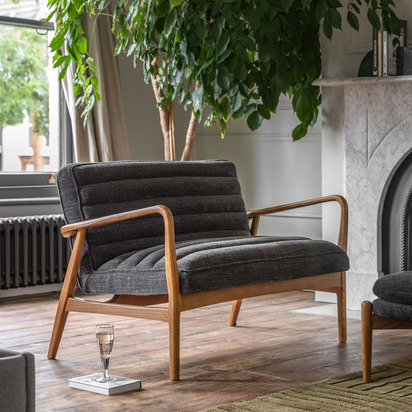 Bramham 2 Seater Charcoal Boucle