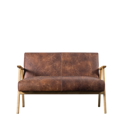 Fengate 2 Seater Sofa Vintage Brown Leather