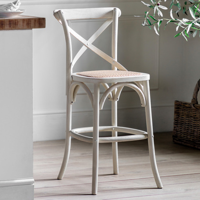 Studio Cafe Stool White/Rattan (2pk)