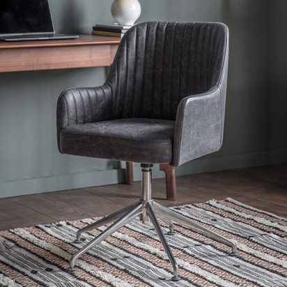 Alderport Swivel Chair Antique Ebony