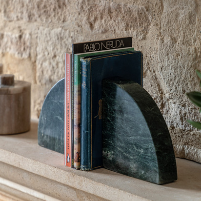 Aster Marble Bookends Set of 2 Green
