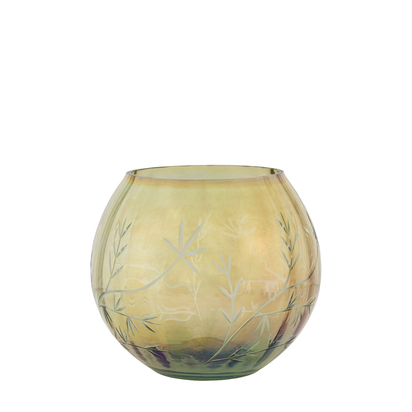 Studio Floral Etched Iridescent Tealight Holder Large  - Large