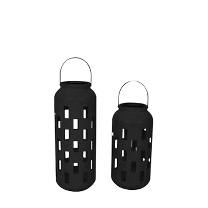 Harper Solar Lantern Black Set of 2