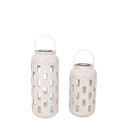 Harper Solar Lantern White Set of 2