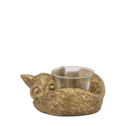 Aster Fox Tealight Holder Gold