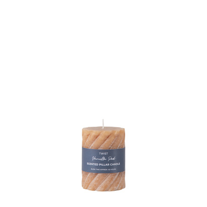 Windsor Pillar Candle Twist Amber (2pk)  - Small