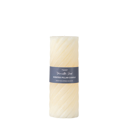 Windsor Pillar Candle Twist Ivory (2pk)  - Large