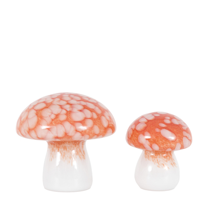 Studio Confetti Glass Mushrooms Set of 2 Burnt Orange