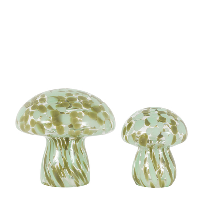 Studio Confetti Glass Mushrooms Set of 2 Forest Green