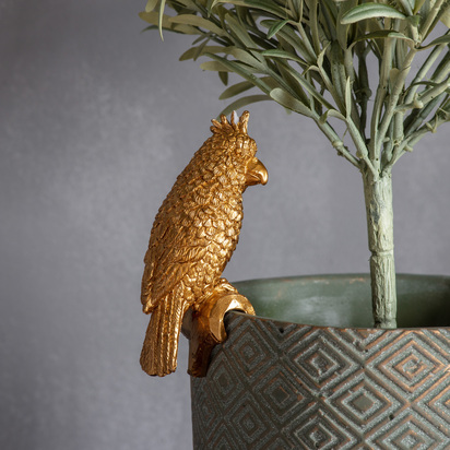 Bramley Parrot Pot Hanger Gold (2pk)