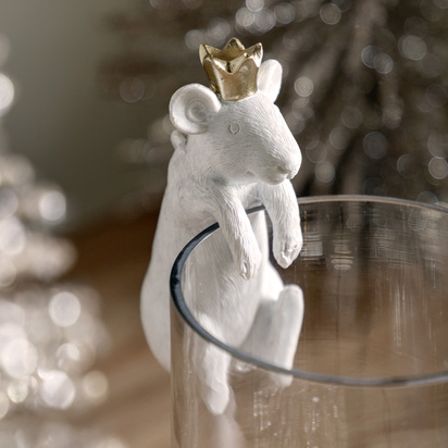 Pembrey King Pot Hanger White/Gold (2pk)