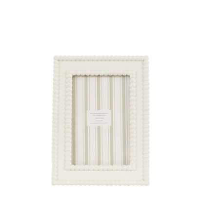 Elmdale Beaded Photo Frame 6x4in White  - 6X4"